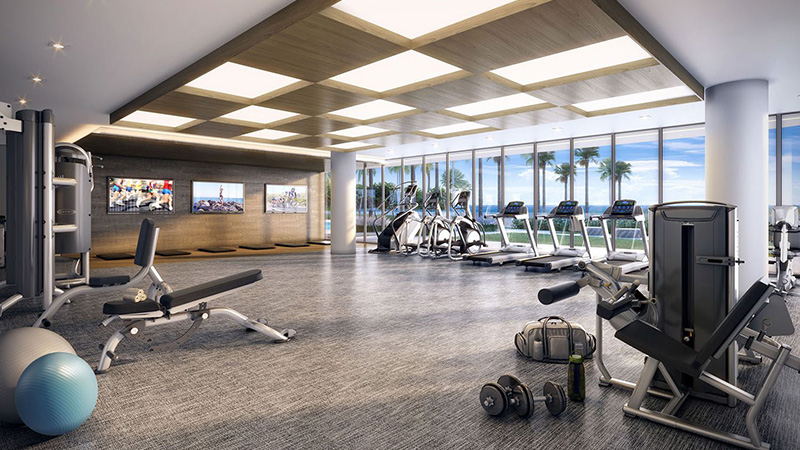 Otel ve spa merkezinde fitness ekipmanları